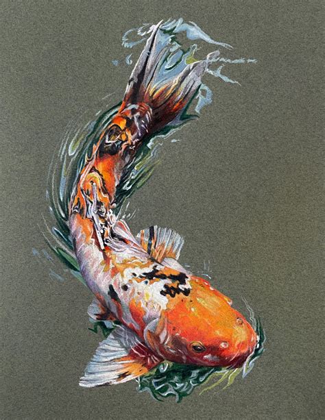 How to Draw a Koi Fish with Colored Pencils.